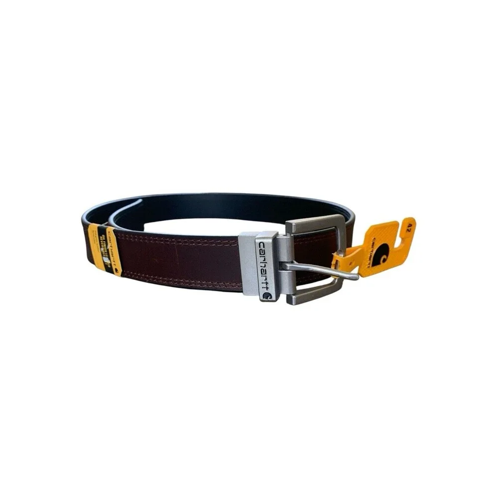 NWT Carhartt Men's Oil Finish Leather Reversible Belt Brown/Black - Size 42